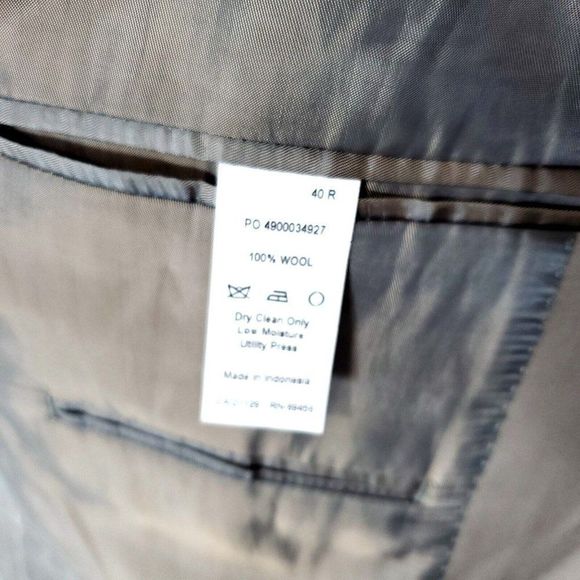 Calvin Klein Wool 2 Button Blazer 40R Light Gray - Picture 8 of 10